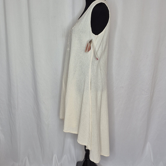 Manta del Lago Sleeveless Preshrunk Mexican Gauze Embroidered Dress - Size M - Picture 3 of 12